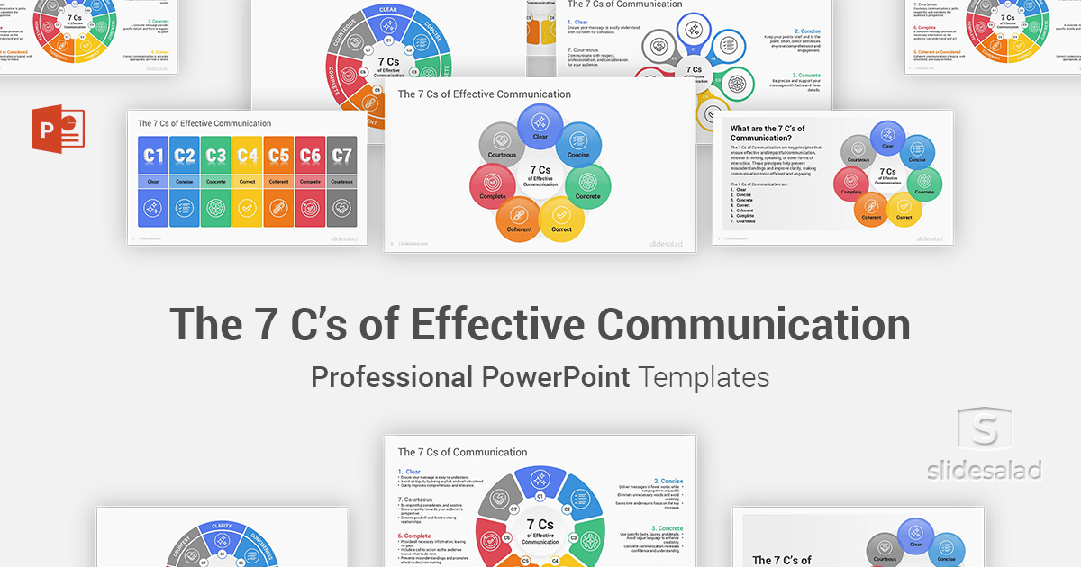 The 7 C’s of Communication PowerPoint Template - SlideSalad