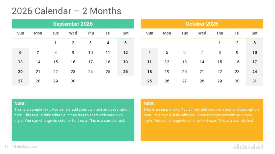 2026 Calendar Google Slides Template Designs - Updated - SlideSalad